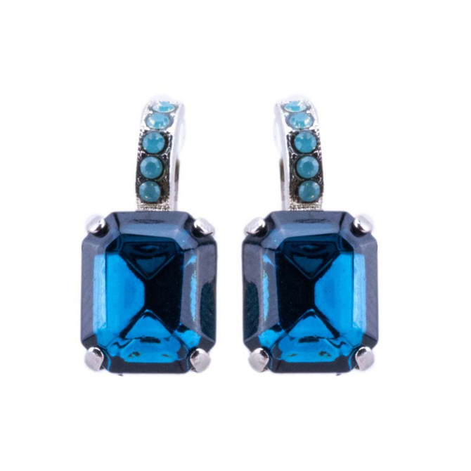 Mariana Emerald Cut Leverback Earrings With Bale in Fairytale - Preorder