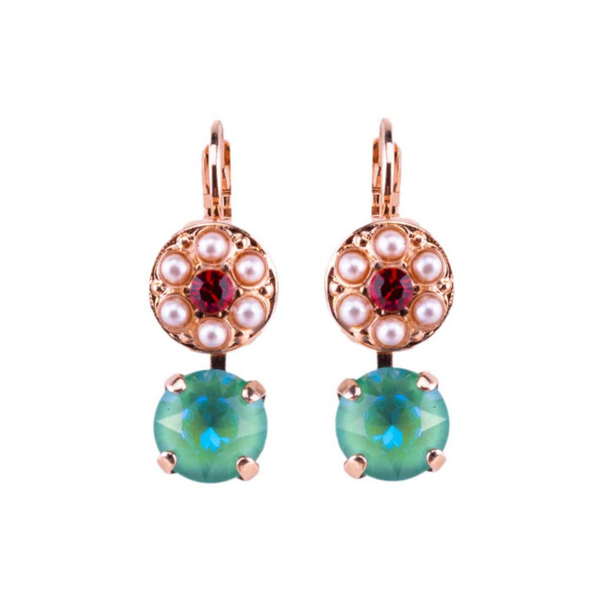 Mariana Double Stone Cluster and Round Leverback Earrings in Enchanted - Preorder