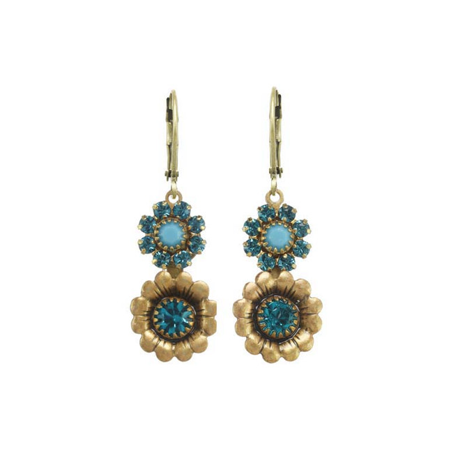 Michal Golan Viridian Double Flower Earrings