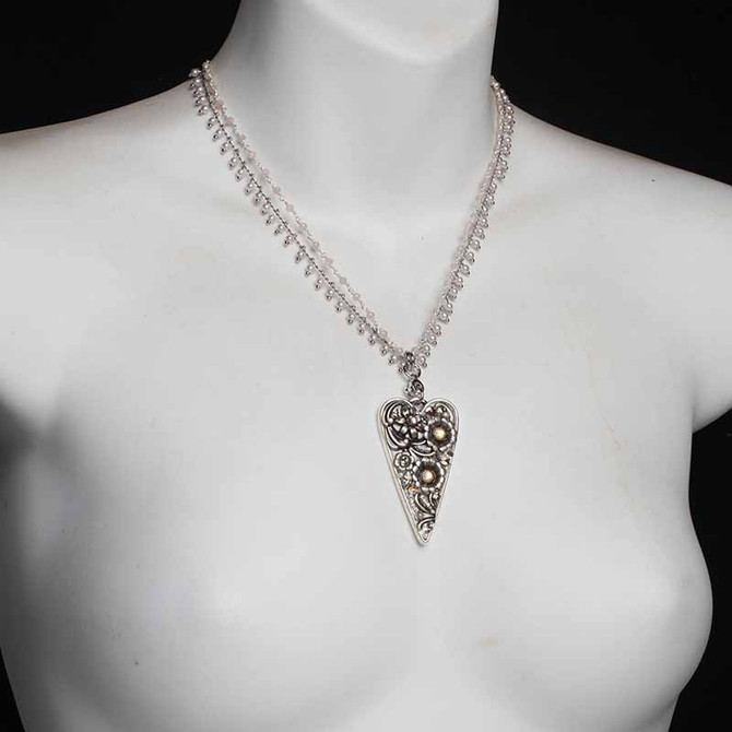 Michal Golan Silverlining Long Heart Necklace