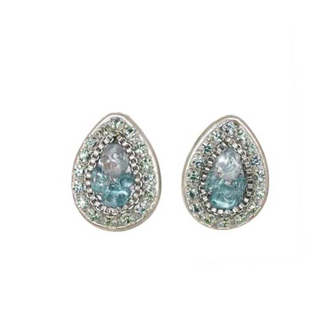 Michal Golan Aquamarine Clip Drop Earrings