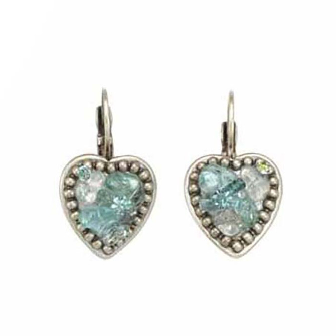 Michal Golan Aquamarine Aqua Heart Earrings