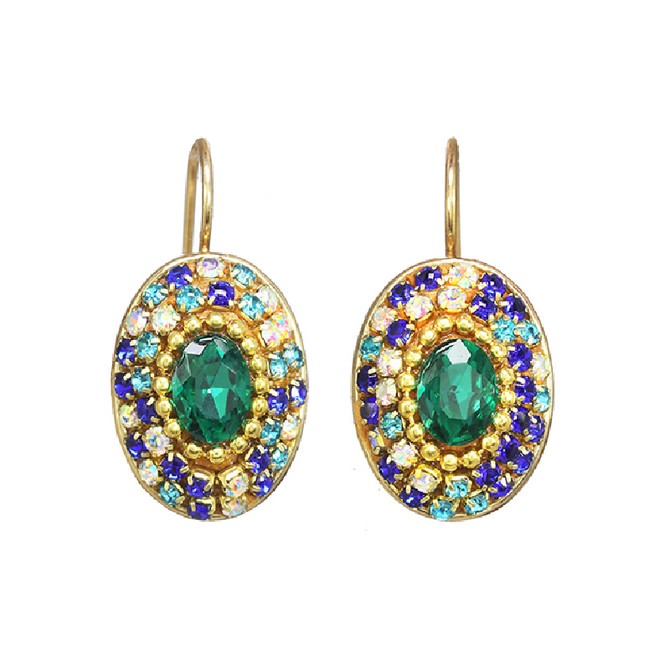 Michal Golan Bella Sparkle Emerald Earrings