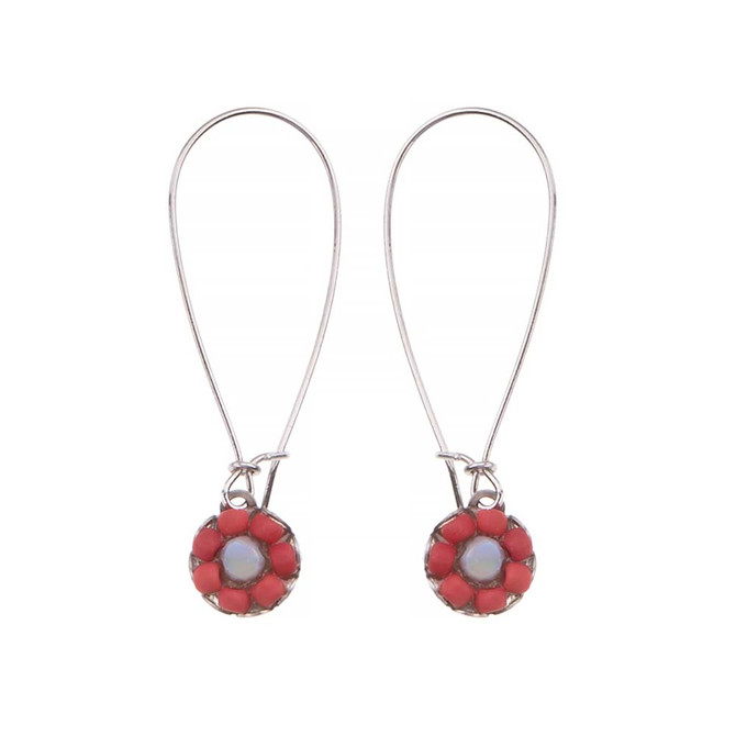 Ayala Bar Red Roses Hoop Earrings