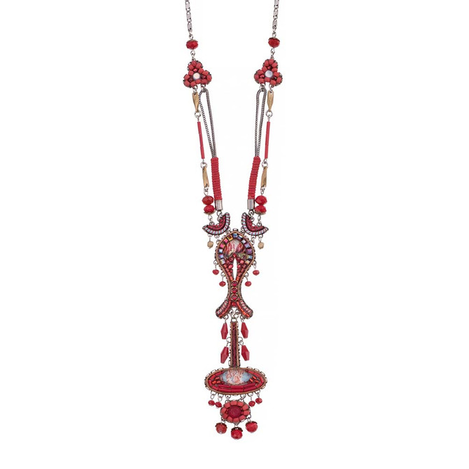 Ayala Bar Red Roses Long And Layered Necklace