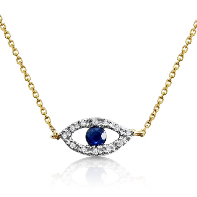 Diamond Evil Eye Bracelet in 14k Gold