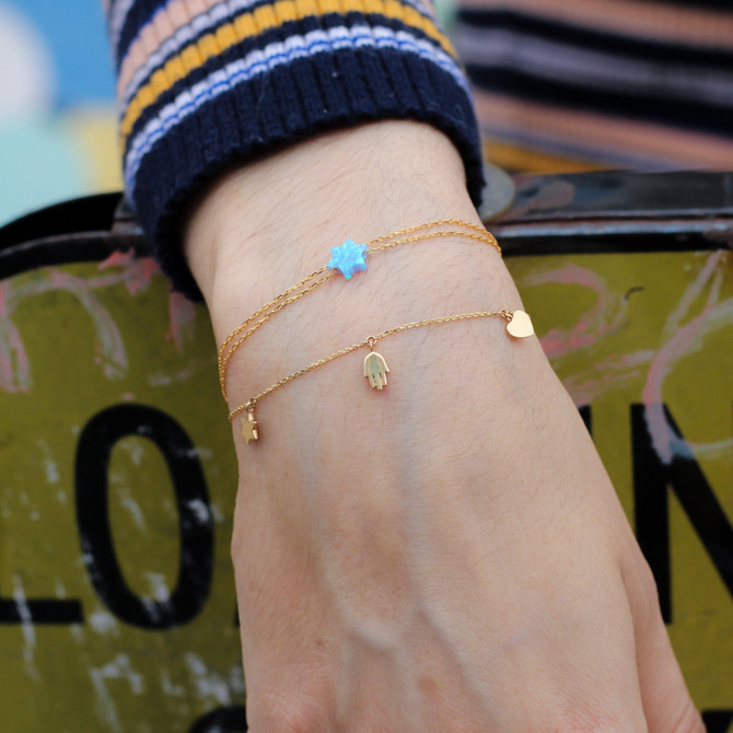 Four Charm Bracelet | 14k Gold