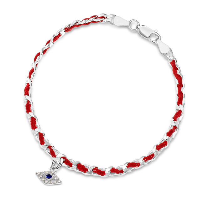 Evil Eye Charm on a Red String Bracelet