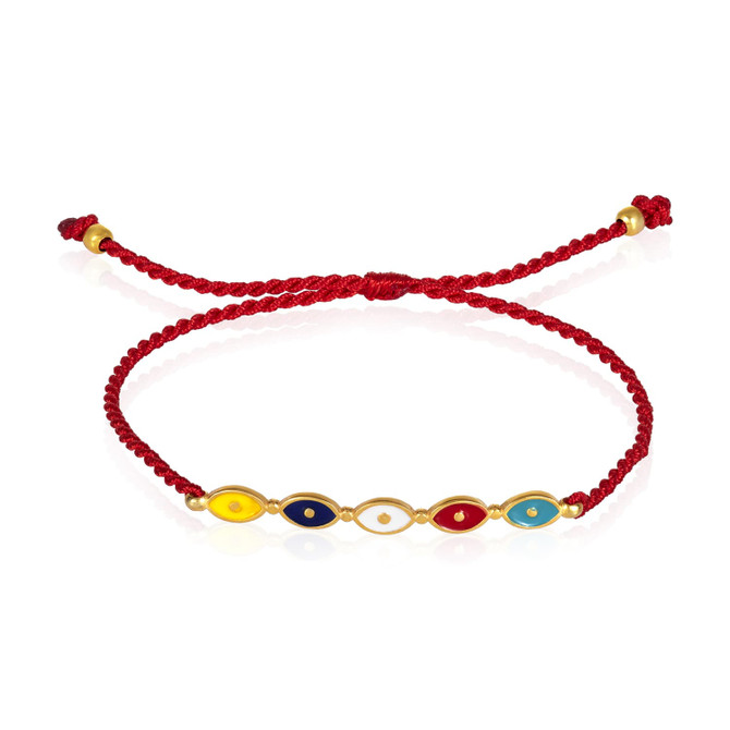 Red String Colorful Evil Eye Bracelet