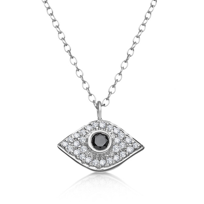 Evil Eye Designer Necklace in 14k Gold with Diamonds