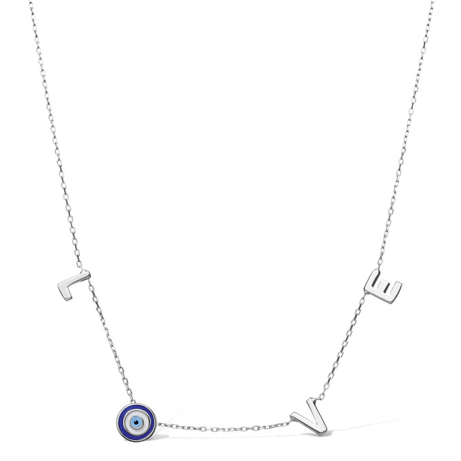 Evil Eye and Love Letter Necklace