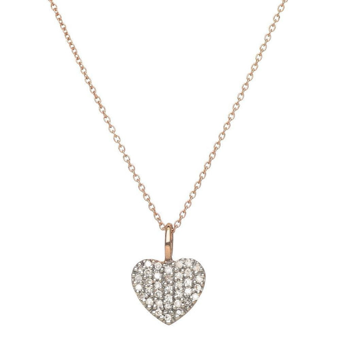 Heart Necklace in 14k Gold with Sparkling Diamonds