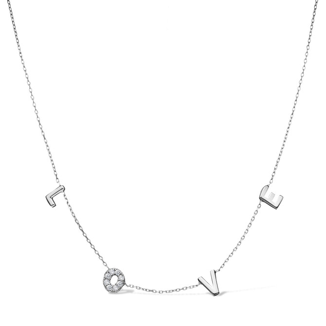 Love Letter Necklace with a Sparkling O for Women