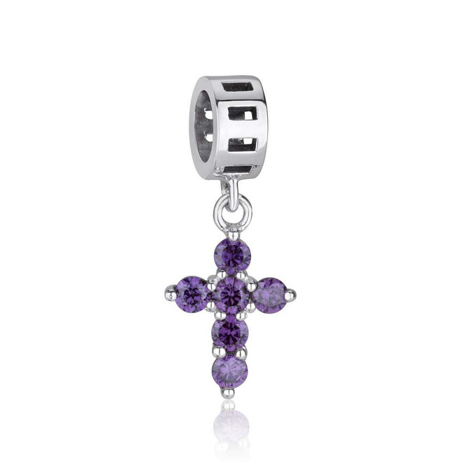 Sterling Silver Charm Pedant With Amethyst Stone