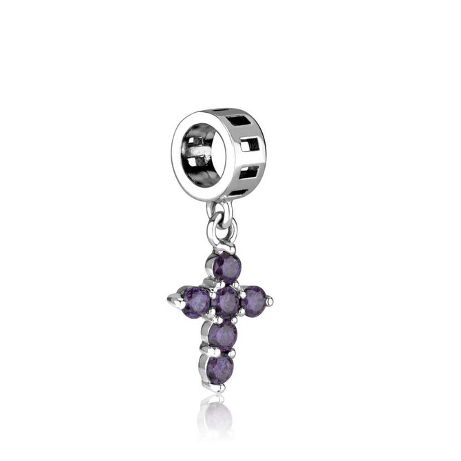 Sterling Silver Charm Pedant With Amethyst Stone