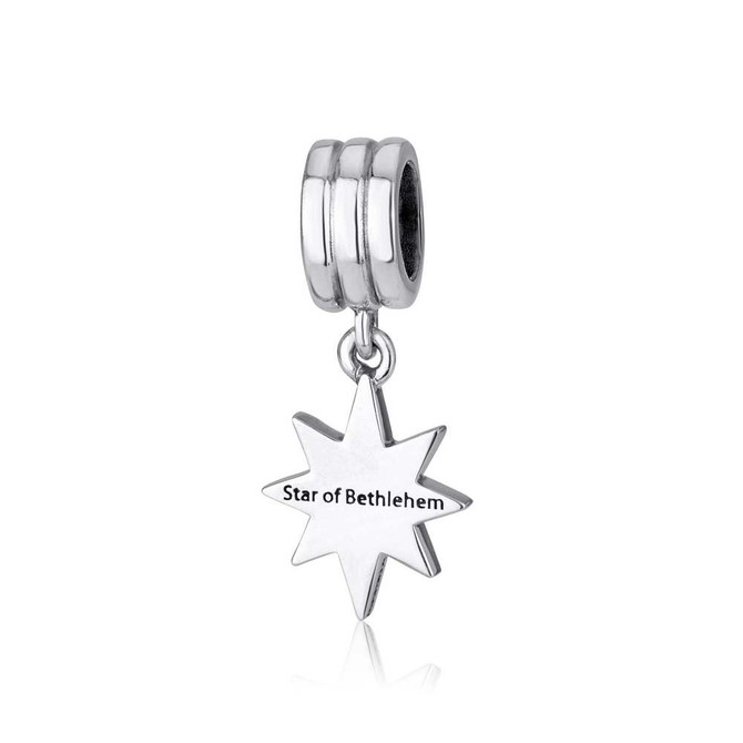 Star Beit Lehem Hang Bead Charm from Sterling Silver