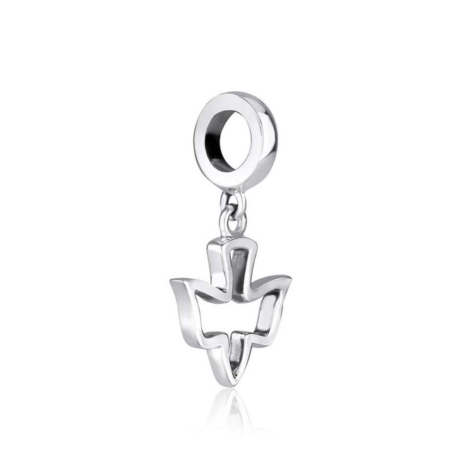 Dove Hang Bead Charm from Sterling Silver