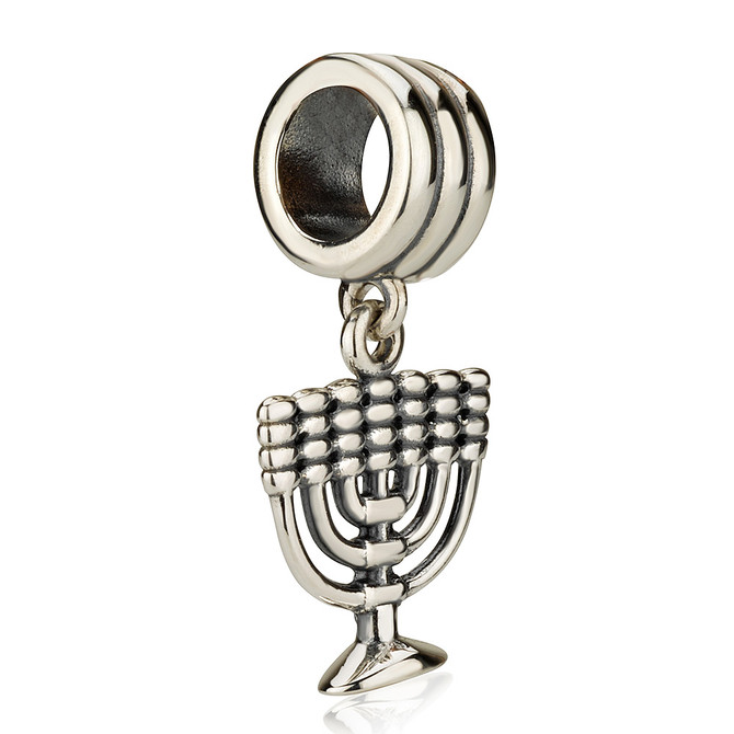925 Sterling Silver Charm Pendant in a form of Classic Menorah