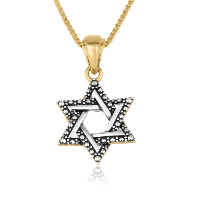 Silver Diamond Star of David Pendant