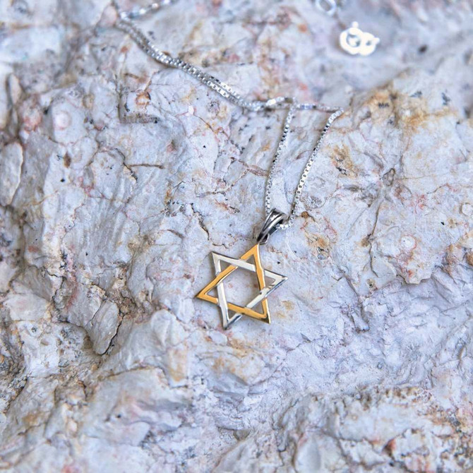 Silver Pendant in a form of Gold Plated dome and Star of David