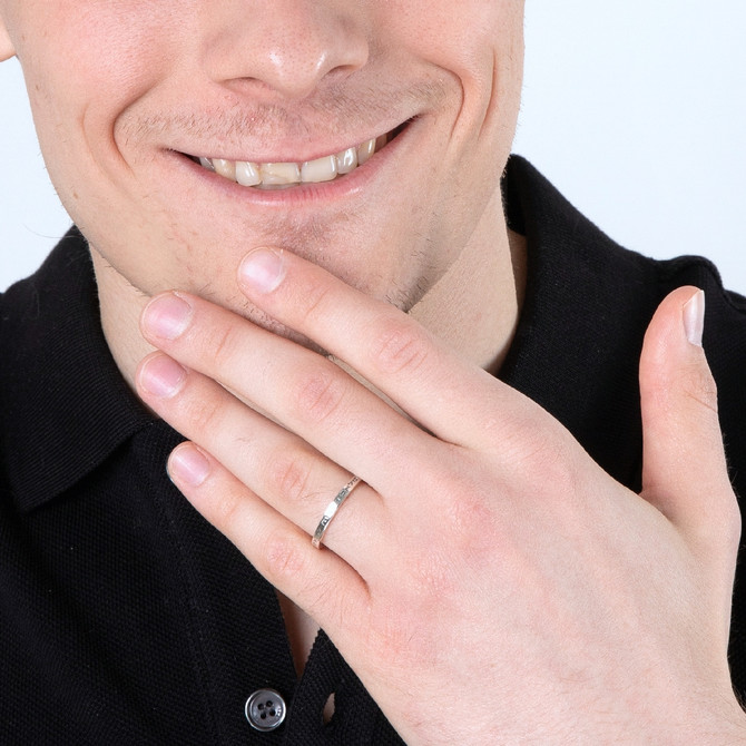 Engraved Priest Blessing Silver Ring