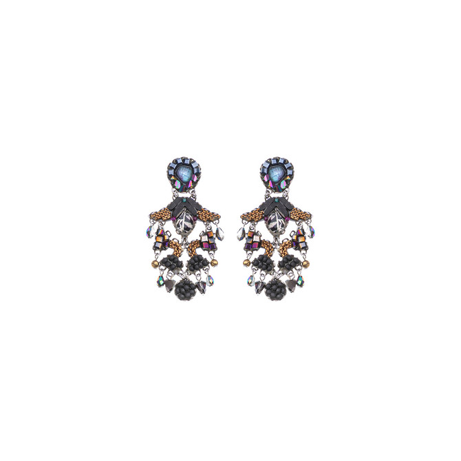 Ayala Bar Obsidian Shadow Wave Earrings