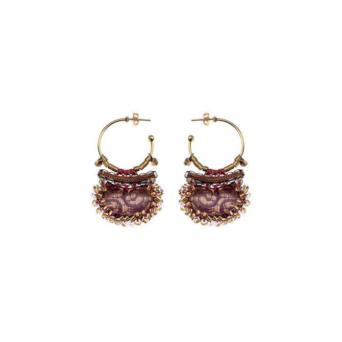 Ayala Bar Plum Wine Romantic Loom Earrings
