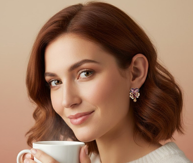 Ayala Bar Plum Wine Silken Petal Earrings