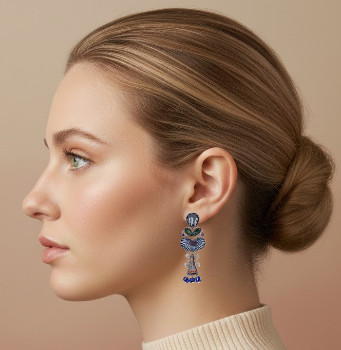 Ayala Bar Blue Domes Luna Spark Earrings