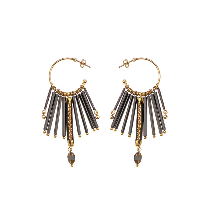 Midnight Lava About to Erupt Hoop Earrings