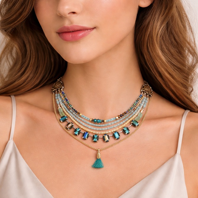 Aqua Mirage Lagoon at Sunrise Necklace