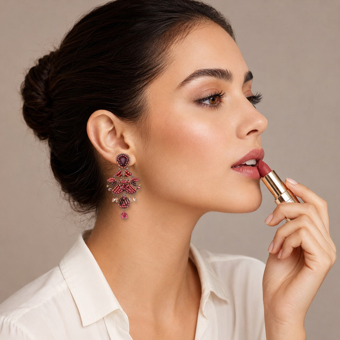 Ayala Bar Mulled Wine Velvet Vintage Earrings