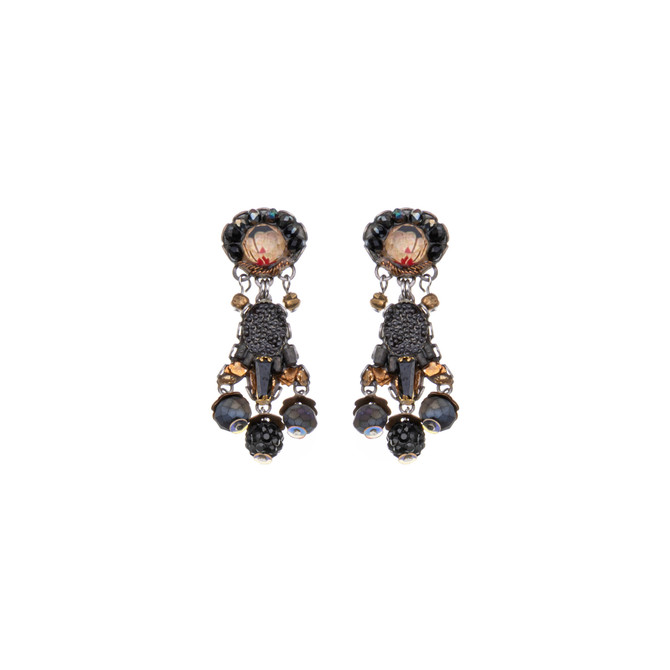 Ayala Bar Obsidian Night Coal and Copper Earrings