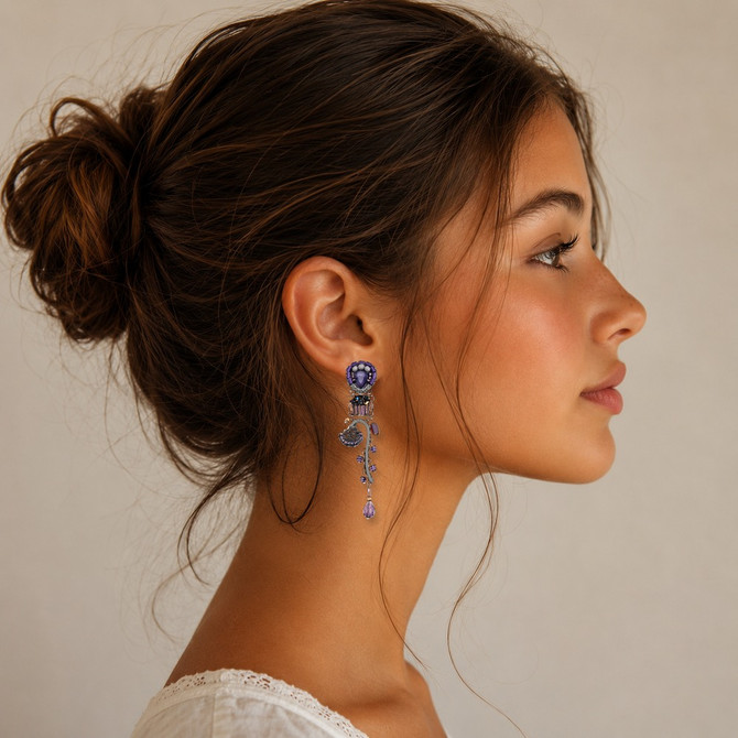 Ayala Bar Purple Passion Dusk Petal Earrings