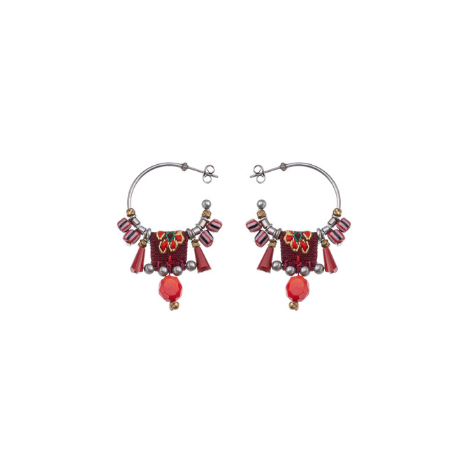 Ayala Bar Crimson Fire Ember Queen Hoop Earrings