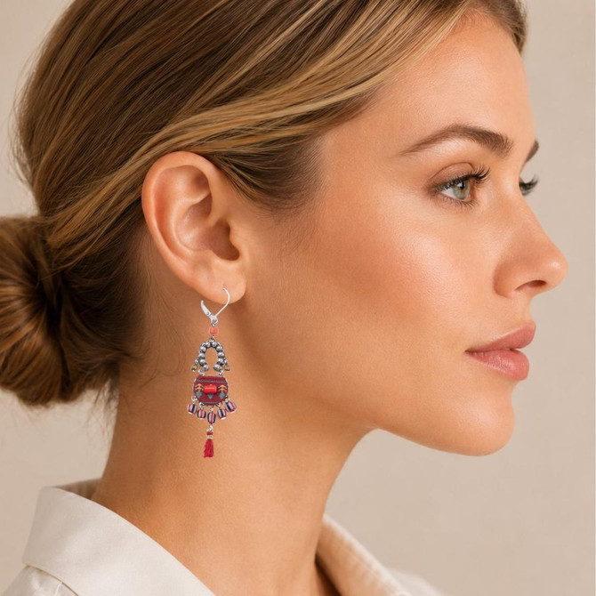 Ayala Bar Crimson Fire Chili and Charm Earrings
