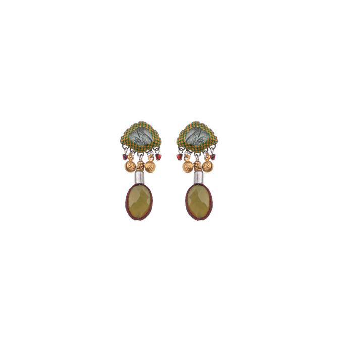 Ayala Bar Vintage Gold Patina Drop Earrings