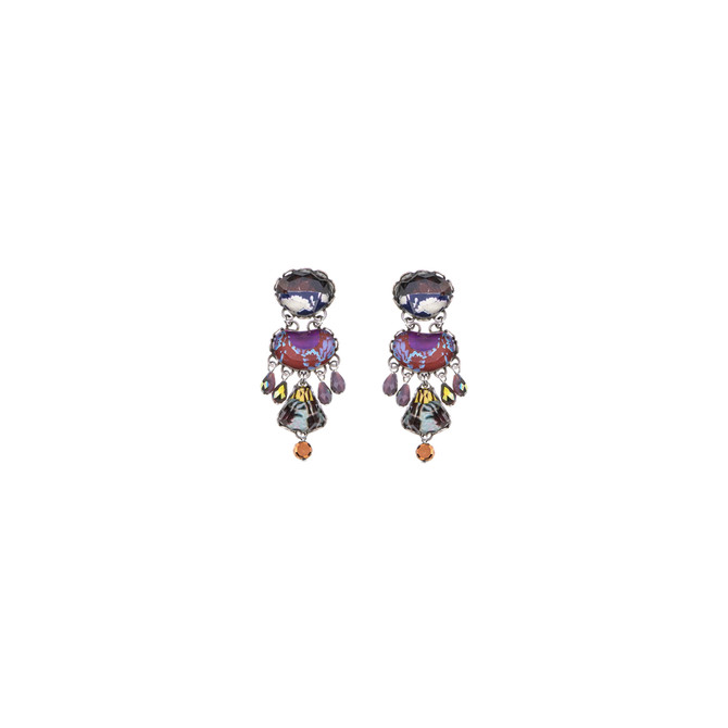 Ayala Bar Winter Warmth Ember and Amethyst Earrings