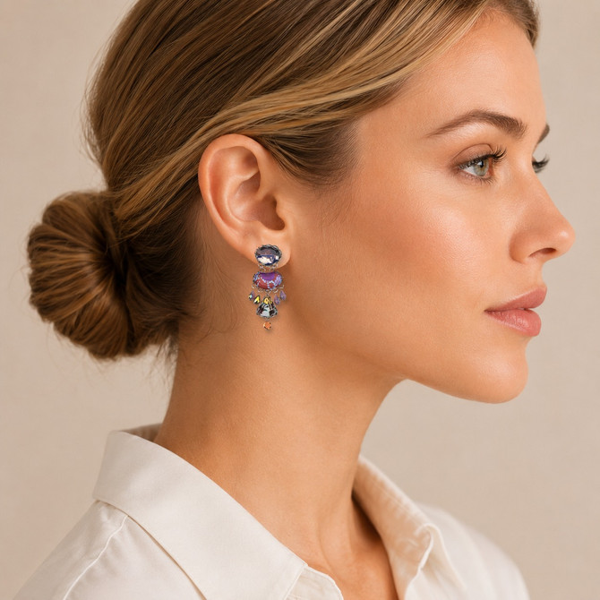 Ayala Bar Winter Warmth Ember and Amethyst Earrings