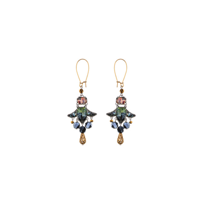 Ayala Bar Mystic Lantern Scarab and Silk Earrings