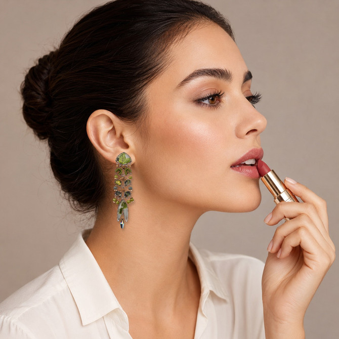 Ayala Bar Forest Reflection Fern and Fog Earrings
