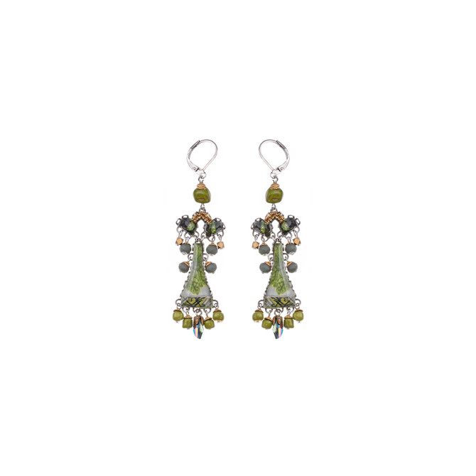 Ayala Bar Forest Reflection Deep Moss French Wire Earrings