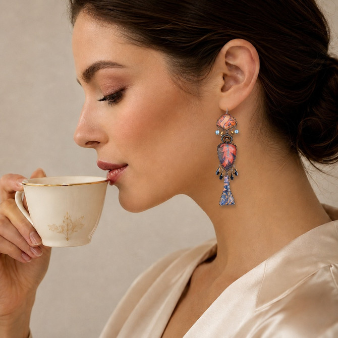 Ayala Bar Amber Bloom Copper Leaf Earrings