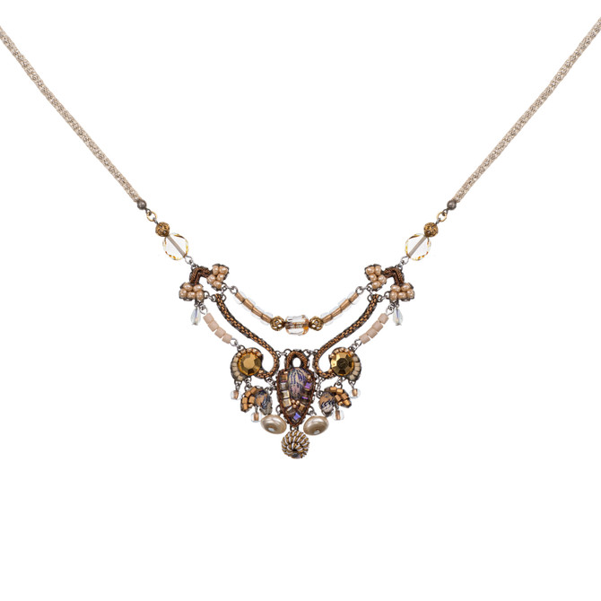 Ayala Bar Drops of Gold Honey and Pearl Necklace