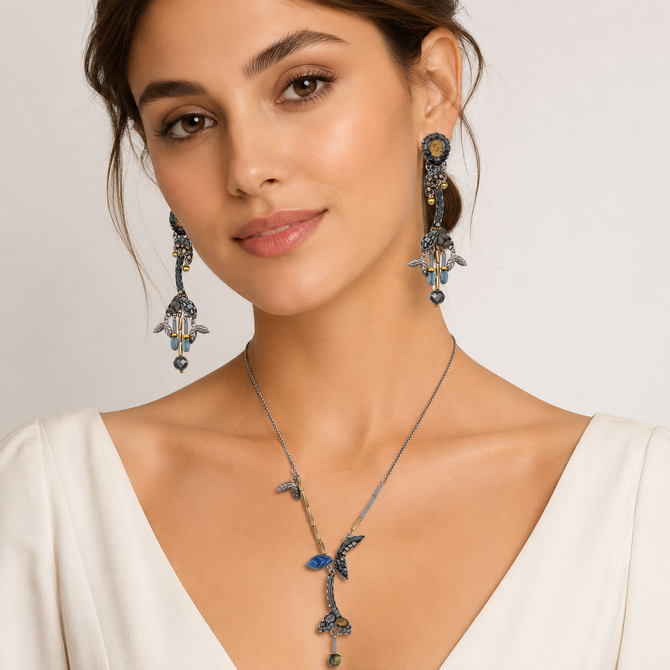 Ayala Bar Moonlight Shimmer Silver Leaf Necklace