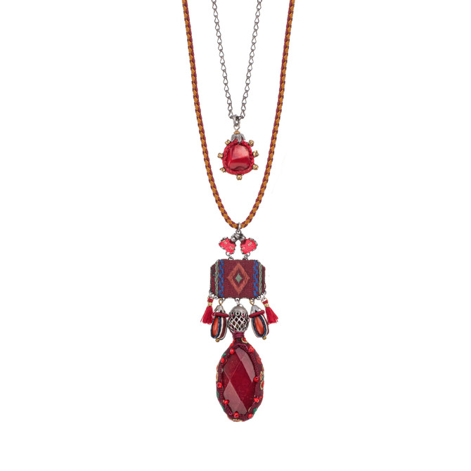 Ayala Bar Crimson Fire Red Caravan Necklace