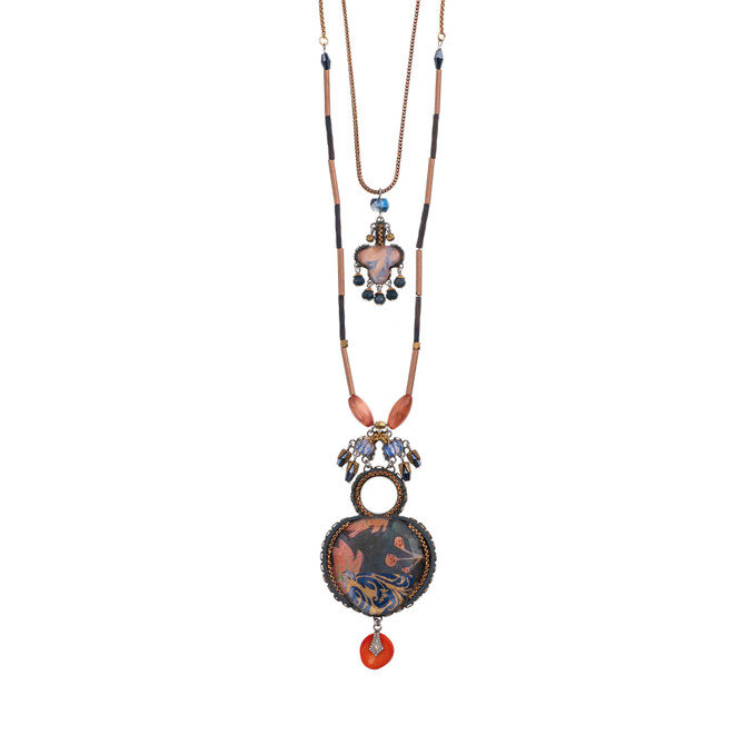 Ayala Bar Amber Bloom Terracotta Garden Long and Layered Necklace