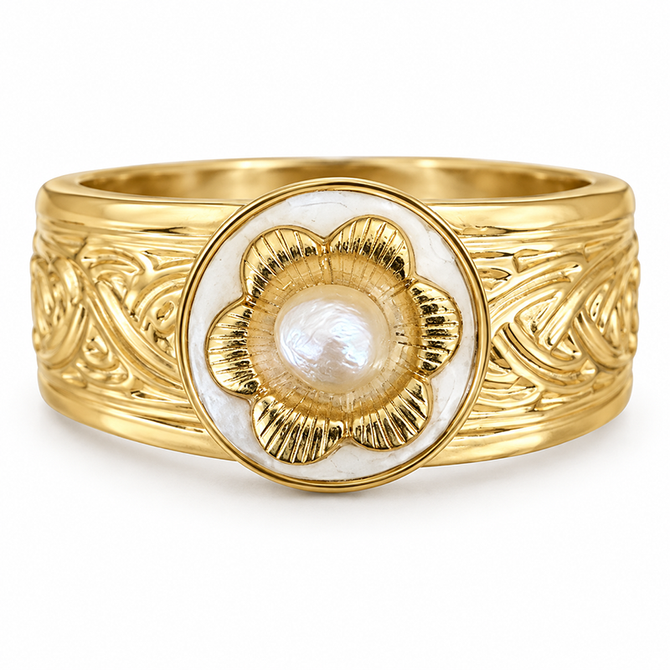 Michal Golan Luster & Light Pearl Bloom Ring