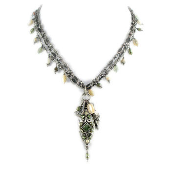 Michal Golan Moss Garden Riverstone Dangling Necklace
