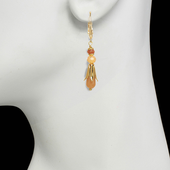 Michal Golan Peach Tree Pearl Bead Earrings